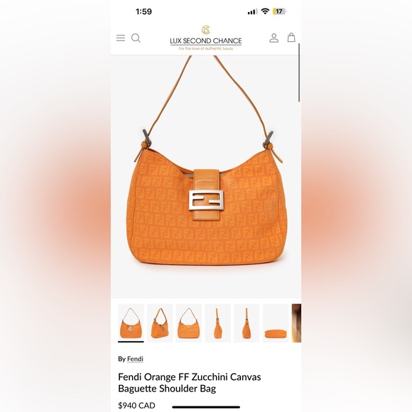 Fendi Orange baguette shoulder bag - Picture 16 of 16